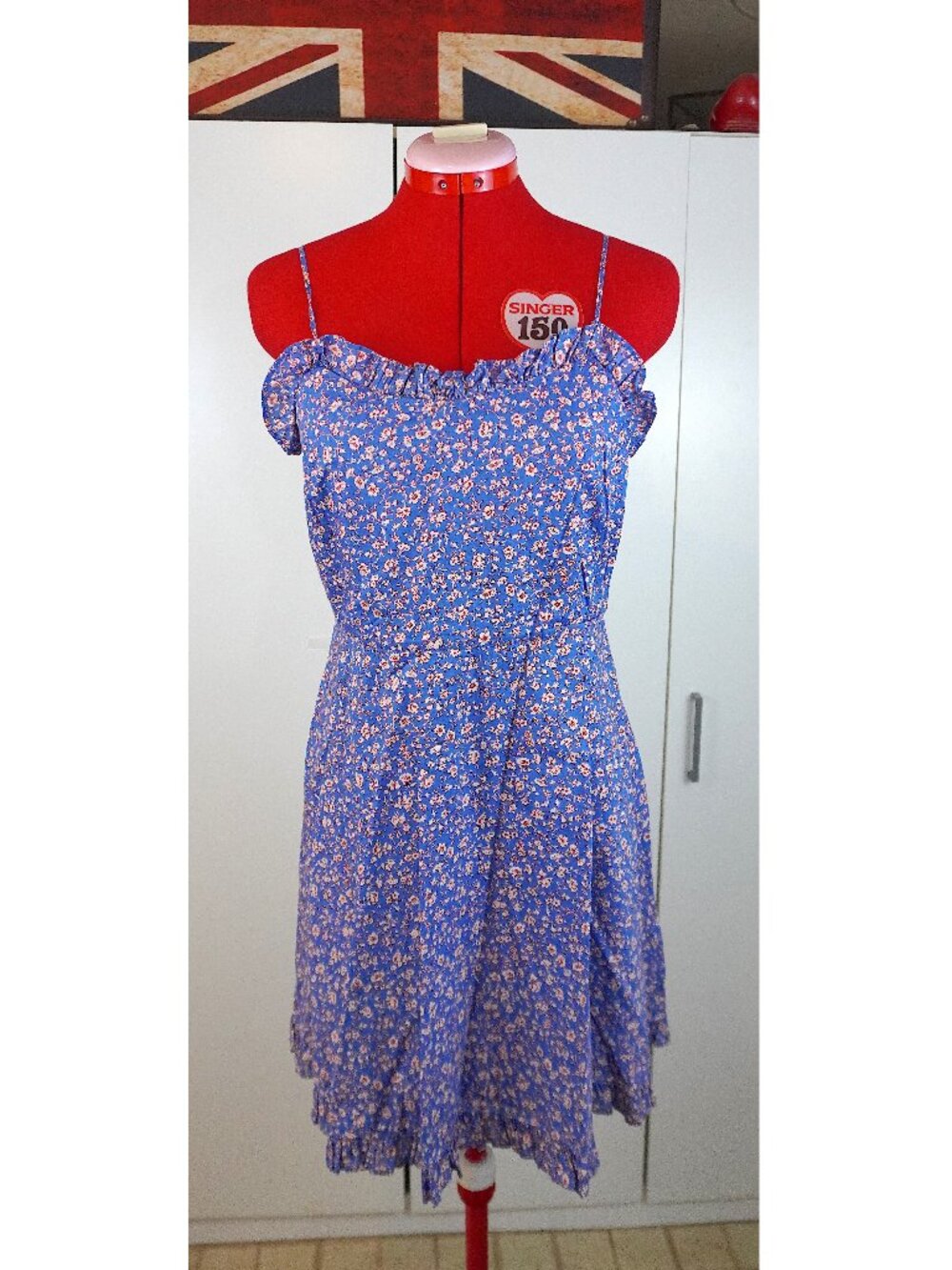 Madewell Floral Ruffle-Trim Mini Dress
